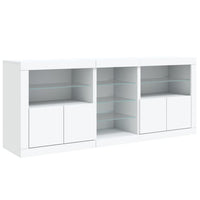 Credenza con Luci LED Bianca 181,5x37x67 cm 3209037