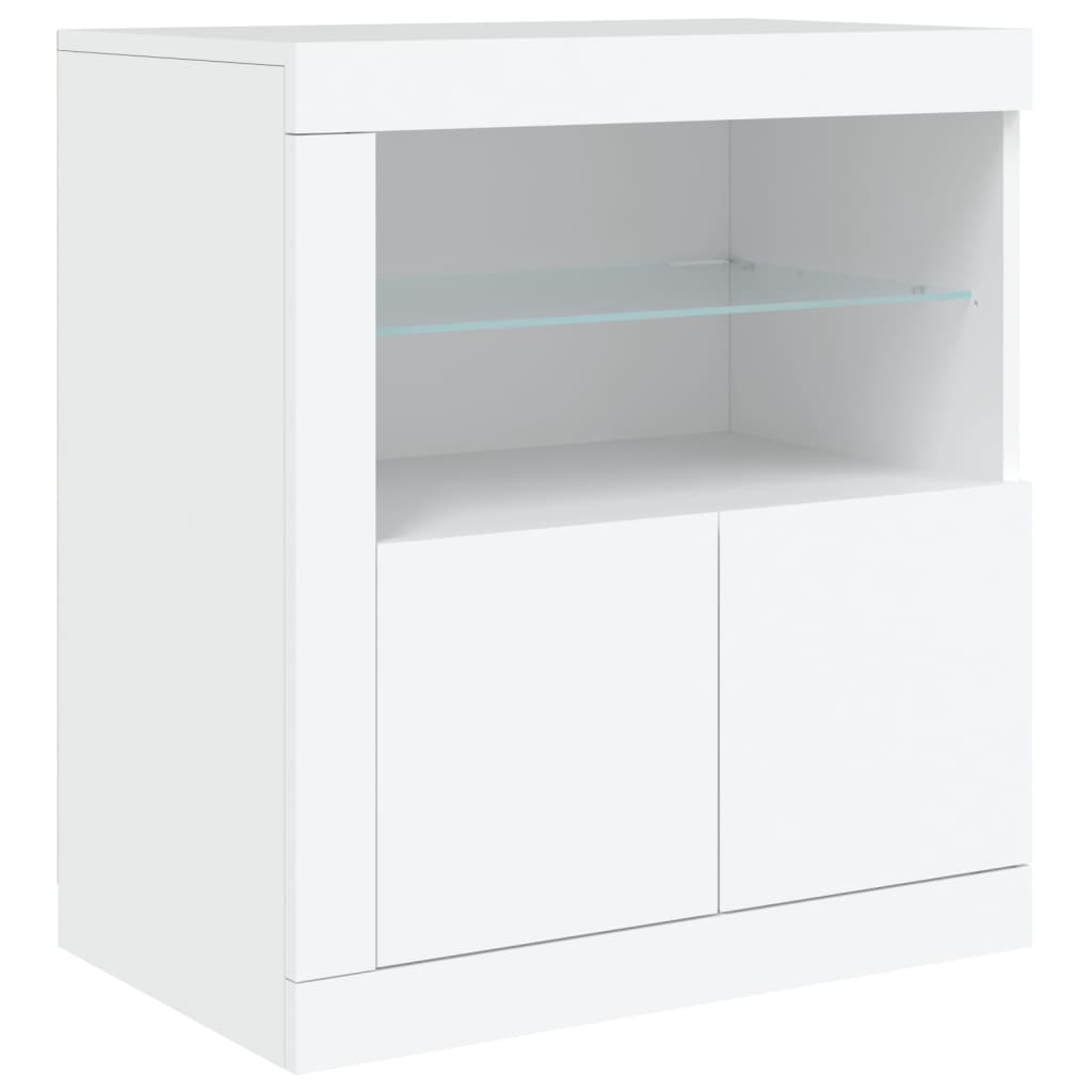 Credenza con Luci LED Bianca 181,5x37x67 cm 3209037
