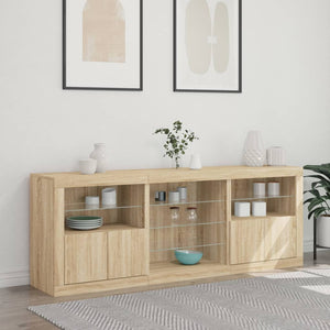 Credenza con Luci LED Rovere Sonoma 181,5x37x67 cm 3209039