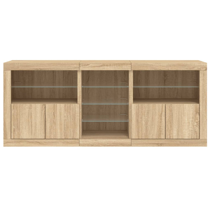 Credenza con Luci LED Rovere Sonoma 181,5x37x67 cm 3209039