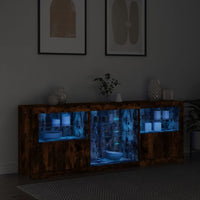Credenza con Luci LED Rovere Fumo 181,5x37x67 cm 3209041