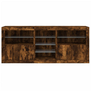 Credenza con Luci LED Rovere Fumo 181,5x37x67 cm 3209041