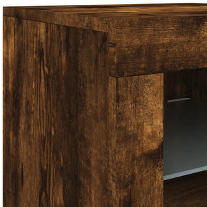 Credenza con Luci LED Rovere Fumo 181,5x37x67 cm 3209041