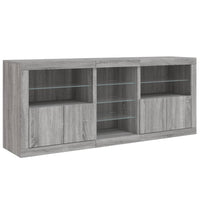 Credenza con Luci LED Grigio Sonoma 181,5x37x67 cm 3209042