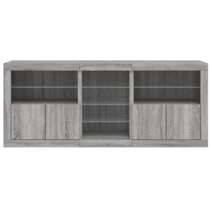 Credenza con Luci LED Grigio Sonoma 181,5x37x67 cm 3209042