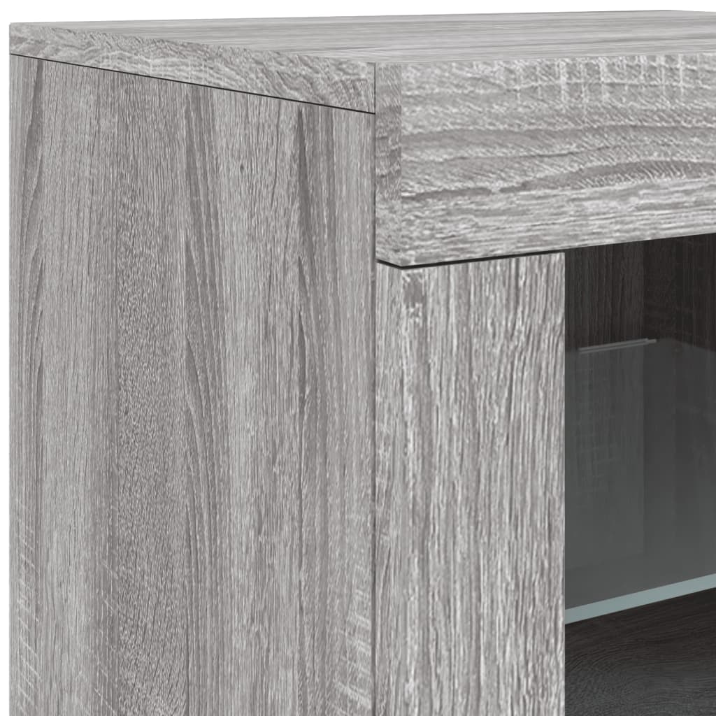 Credenza con Luci LED Grigio Sonoma 181,5x37x67 cm 3209042