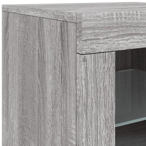 Credenza con Luci LED Grigio Sonoma 181,5x37x67 cm 3209042