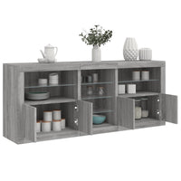 Credenza con Luci LED Grigio Sonoma 181,5x37x67 cm 3209042