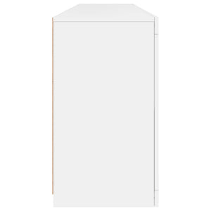 Credenza con Luci LED-Buffet-Armadio da cucina Bianca 164x37x67 cm