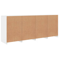 Credenza con Luci LED-Buffet-Armadio da cucina Bianca 164x37x67 cm