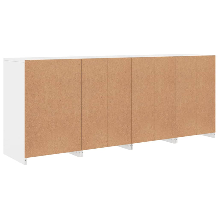 Credenza con Luci LED-Buffet-Armadio da cucina Bianca 164x37x67 cm