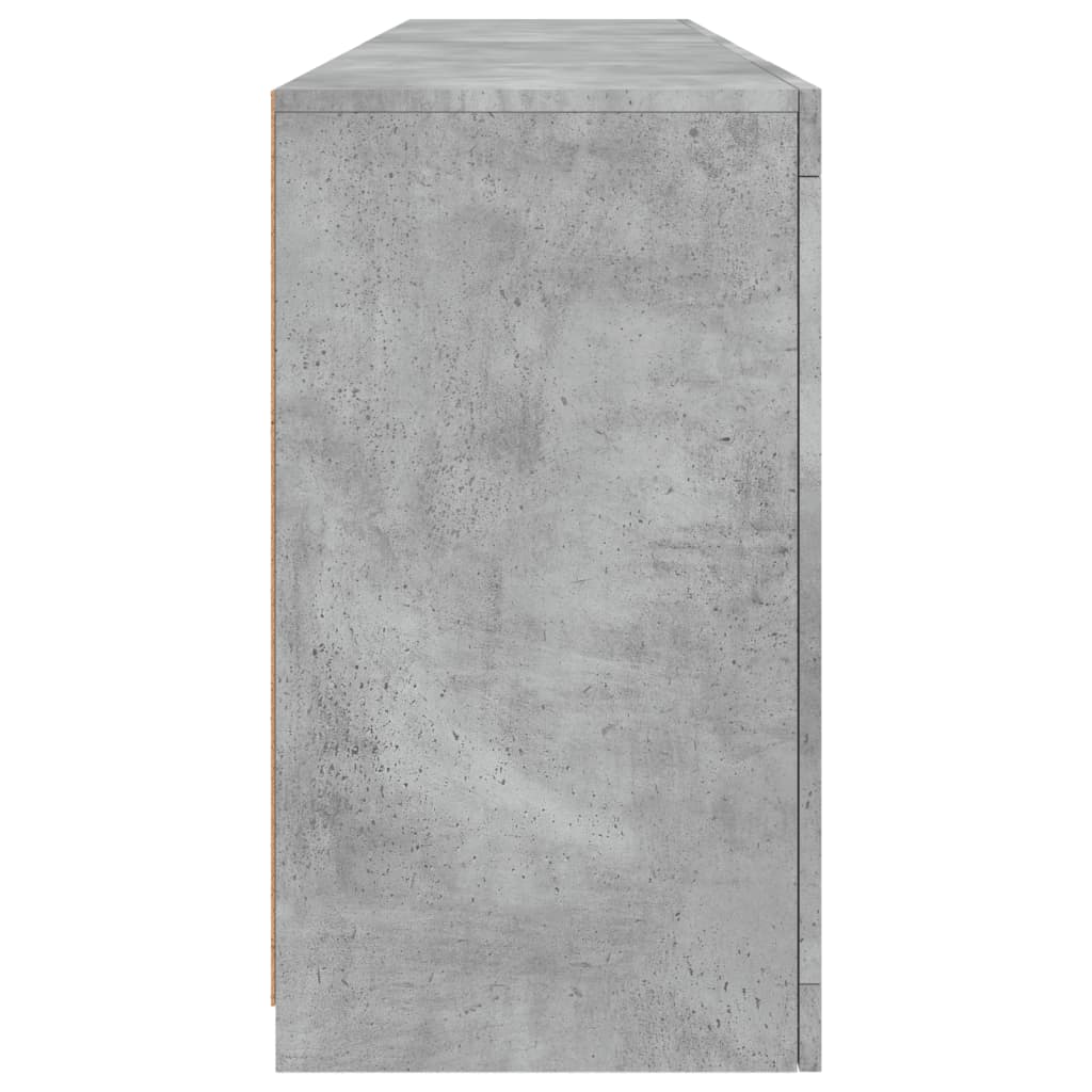Credenza con Luci LED Grigio Cemento 164x37x67 cm