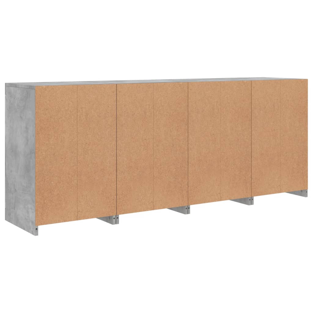 Credenza con Luci LED Grigio Cemento 164x37x67 cm