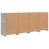 Credenza con Luci LED Grigio Cemento 164x37x67 cm