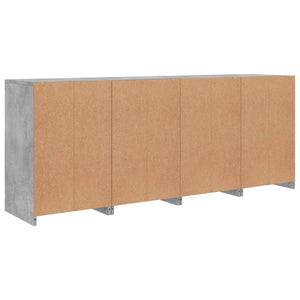 Credenza con Luci LED Grigio Cemento 164x37x67 cm