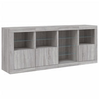 Credenza con Luci LED Grigio Sonoma 164x37x67 cm