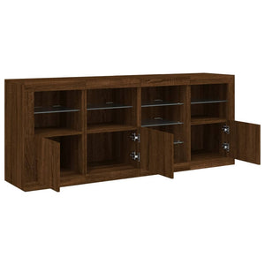 Credenza con Luci LED Rovere Marrone 164x37x67 cm 3209057