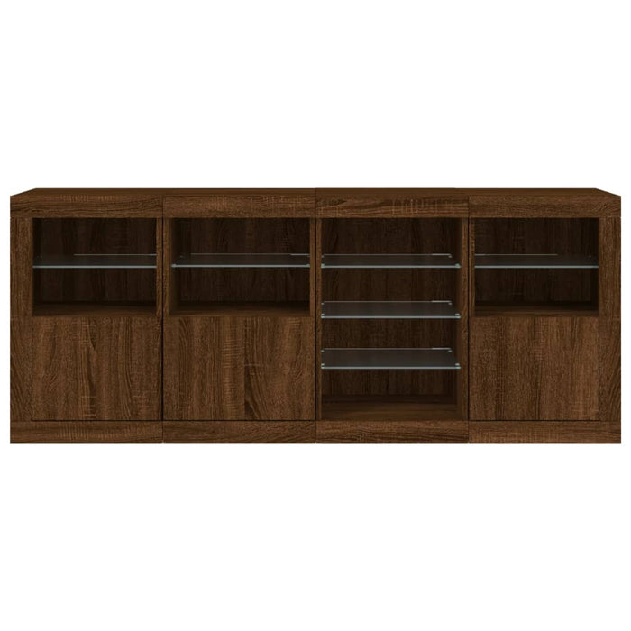 Credenza con Luci LED Rovere Marrone 164x37x67 cm 3209057