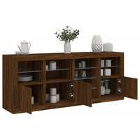 Credenza con Luci LED Rovere Marrone 164x37x67 cm 3209057
