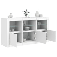 Credenza con Luci LED Bianca 123x37x67 cm 3209058