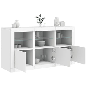 Credenza con Luci LED Bianca 123x37x67 cm 3209058