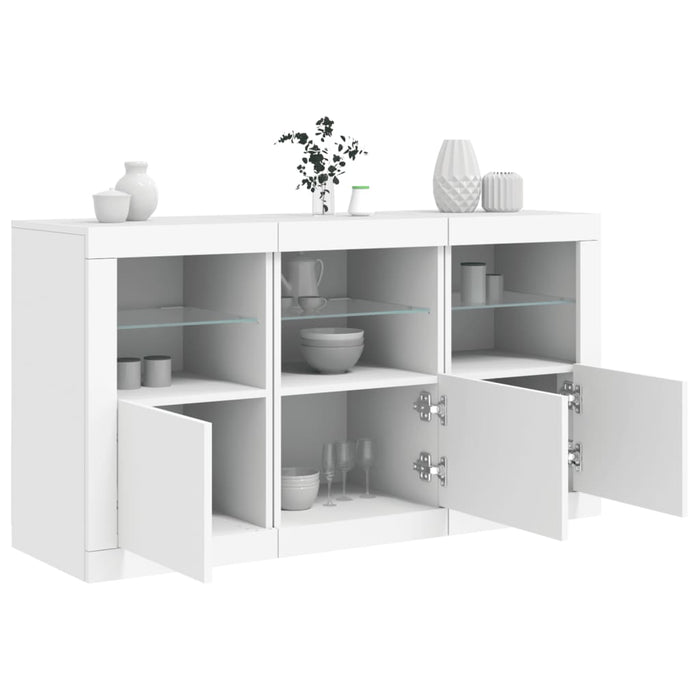 Credenza con Luci LED Bianca 123x37x67 cm 3209058