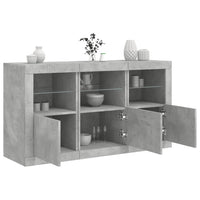 Credenza con Luci LED Grigio Cemento 123x37x67 cm 3209061