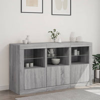 Credenza con Luci LED Grigio Sonoma 123x37x67 cm 3209063