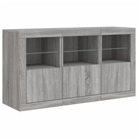 Credenza con Luci LED Grigio Sonoma 123x37x67 cm 3209063