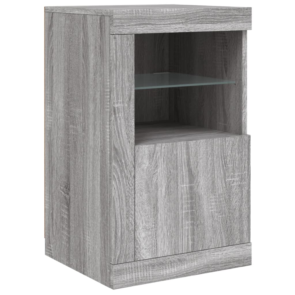 Credenza con Luci LED Grigio Sonoma 123x37x67 cm 3209063