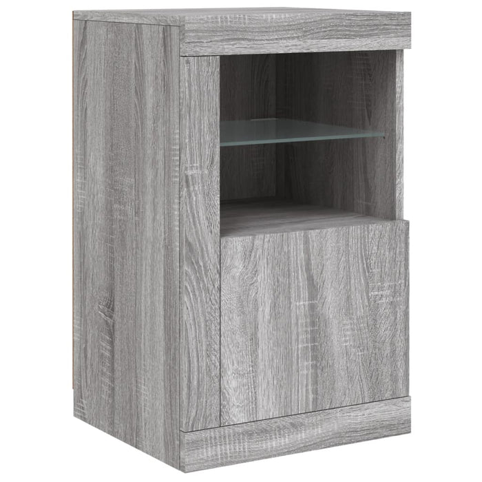 Credenza con Luci LED Grigio Sonoma 123x37x67 cm 3209063