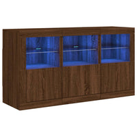Credenza con Luci LED Rovere Marrone 123x37x67 cmcod mxl 109842