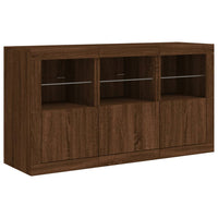 Credenza con Luci LED Rovere Marrone 123x37x67 cm 3209064
