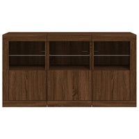 Credenza con Luci LED Rovere Marrone 123x37x67 cm 3209064