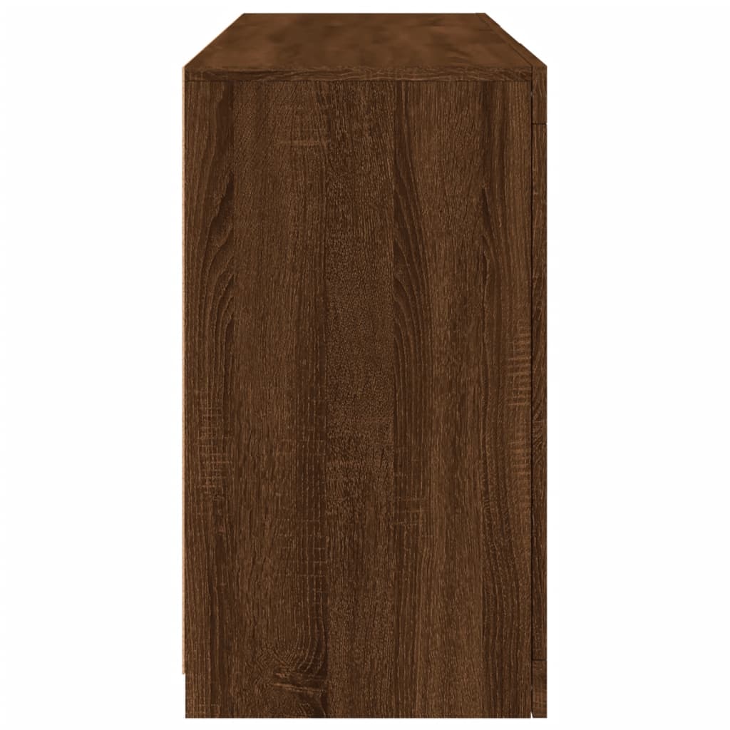 Credenza con Luci LED Rovere Marrone 123x37x67 cm 3209064