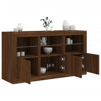 Credenza con Luci LED Rovere Marrone 123x37x67 cm 3209064