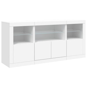 Credenza con Luci LED Bianca 142,5x37x67 cm 3209065