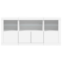 Credenza cassettiera cassettiera mobile contenitore organizer cucina soggiorno soggiorno con luci a LED 142,5 x 37 x 67 cm bianco 02_0029829