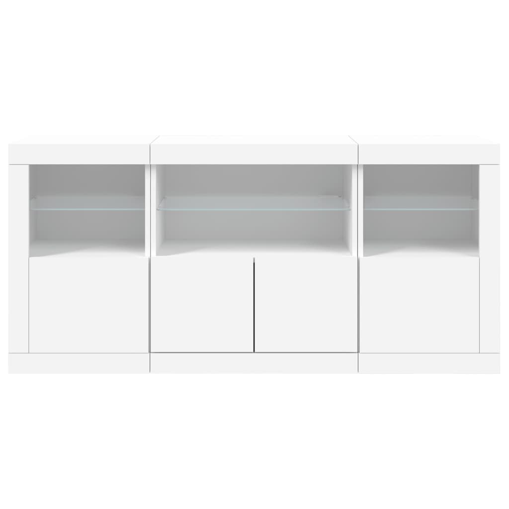 Credenza con Luci LED Bianca 142,5x37x67 cm 3209065