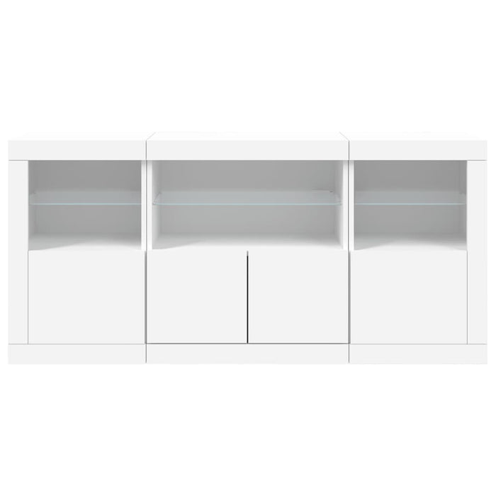 Credenza con Luci LED Bianca 142,5x37x67 cm 3209065