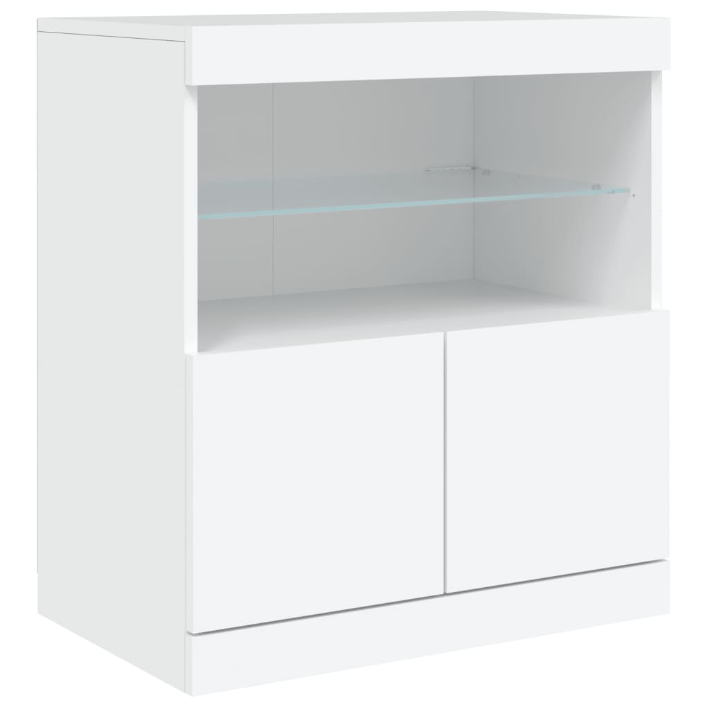 Credenza con Luci LED Bianca 142,5x37x67 cm 3209065
