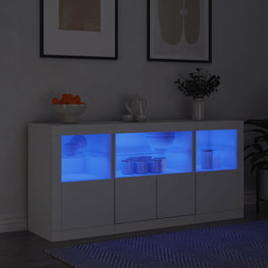 Credenza con Luci LED Bianca 142,5x37x67 cm 3209065