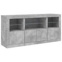 Credenza con Luci LED Grigio Cemento 142,5x37x67 cm 3209068