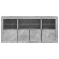 Credenza con Luci LED Grigio Cemento 142,5x37x67 cm 3209068