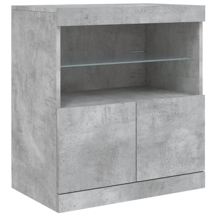 Credenza con Luci LED Grigio Cemento 142,5x37x67 cm 3209068