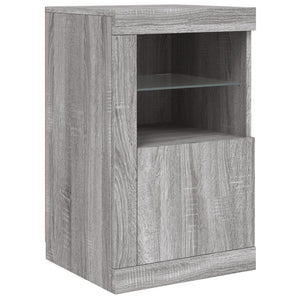 Credenza con Luci LED Grigio Sonoma 142,5x37x67 cm 3209070