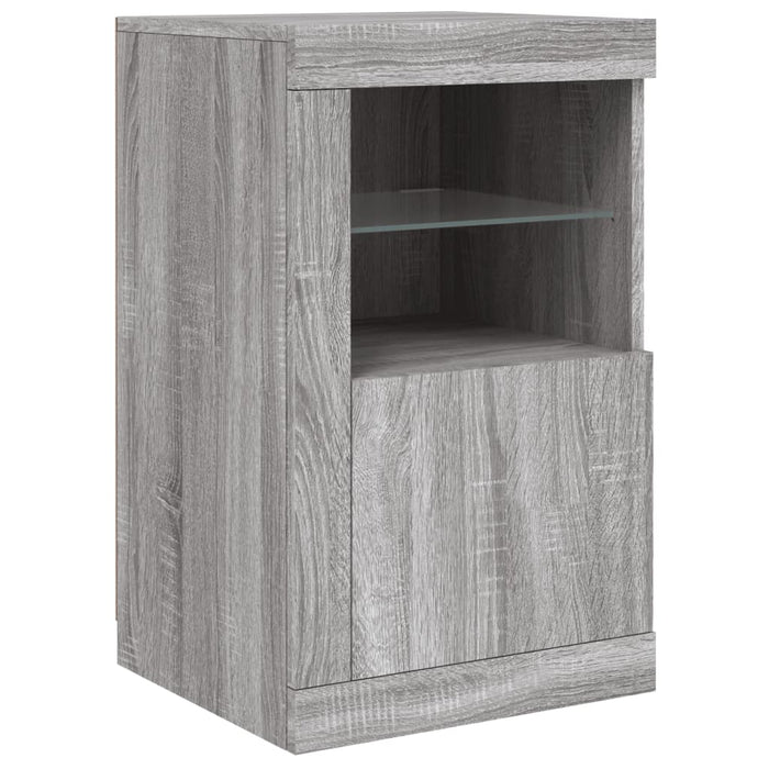 Credenza con Luci LED Grigio Sonoma 142,5x37x67 cm 3209070