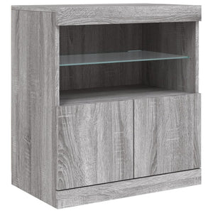 Credenza con Luci LED Grigio Sonoma 142,5x37x67 cm 3209070