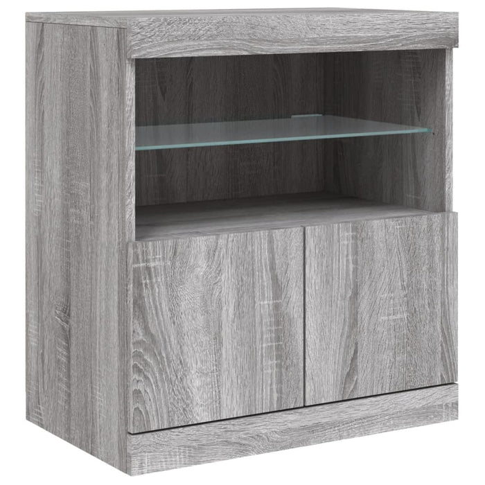 Credenza con Luci LED Grigio Sonoma 142,5x37x67 cm 3209070