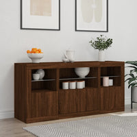 Credenza con Luci LED Rovere Marrone 142,5x37x67 cm 3209071